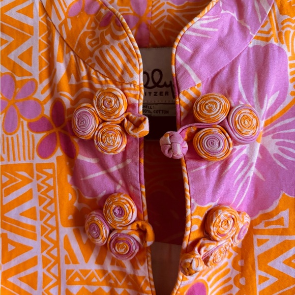 Lilly Pulitzer sneaky tiki Vibrant Orange and Pink Floral Dress - Picture 3 of 5